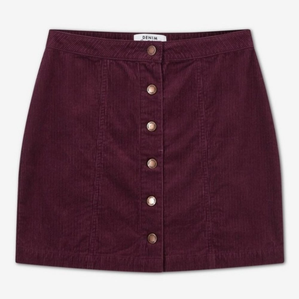 Merlot Corduroy A Line Skirt Mini Skirt